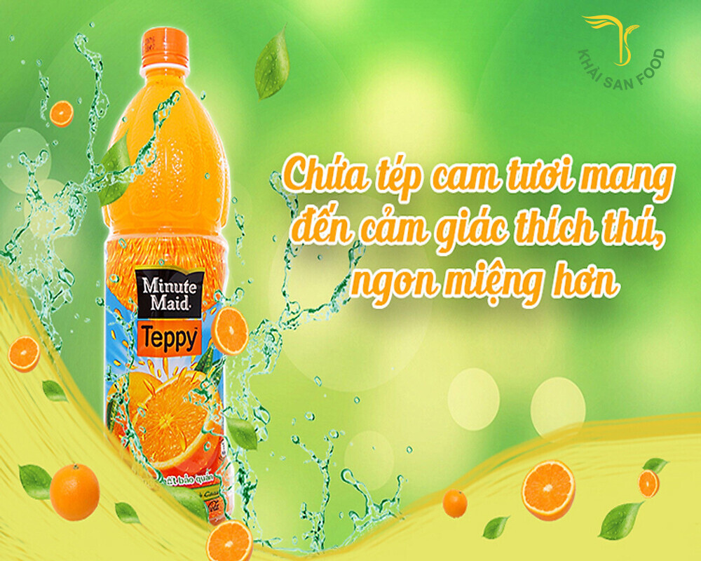 Nước cam ép có tép Teppy tự nhiên rất tốt cho sức khỏe