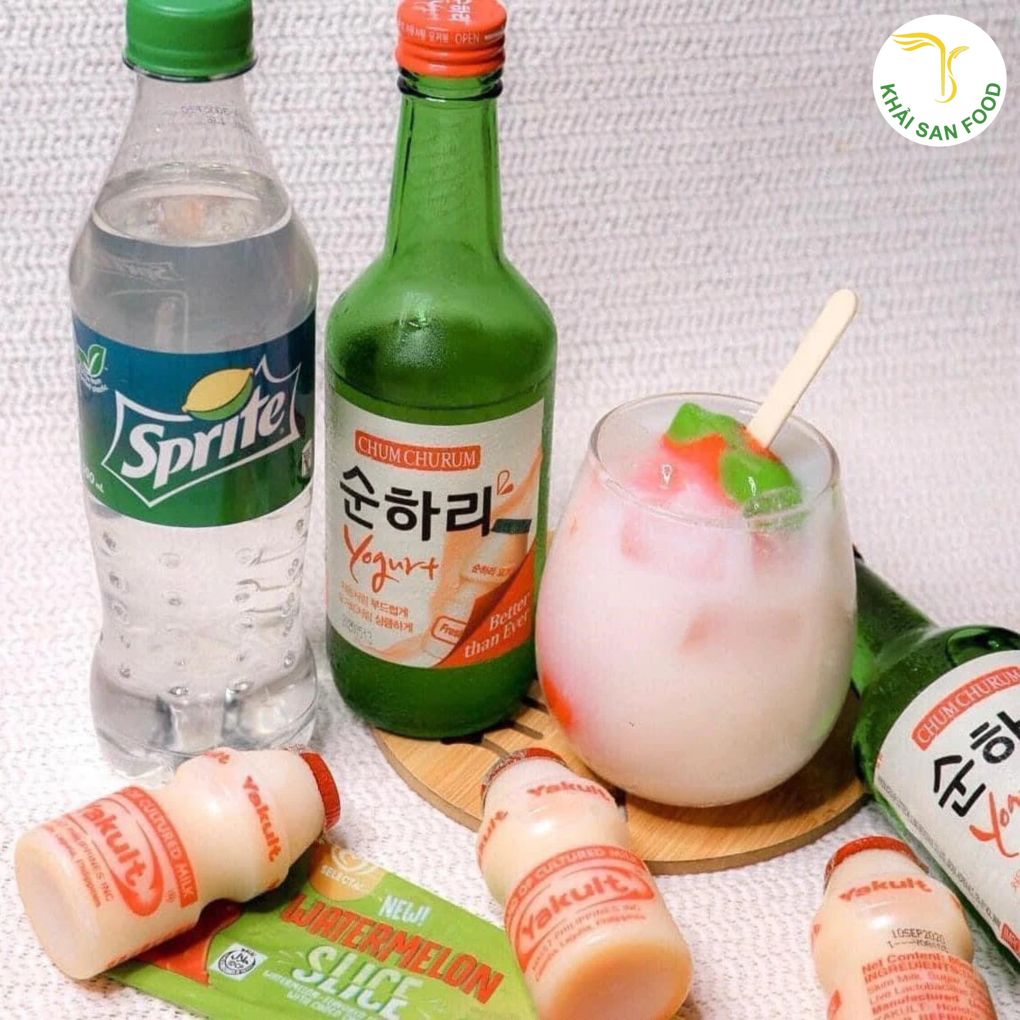 Pha rượu Soju Yakult 