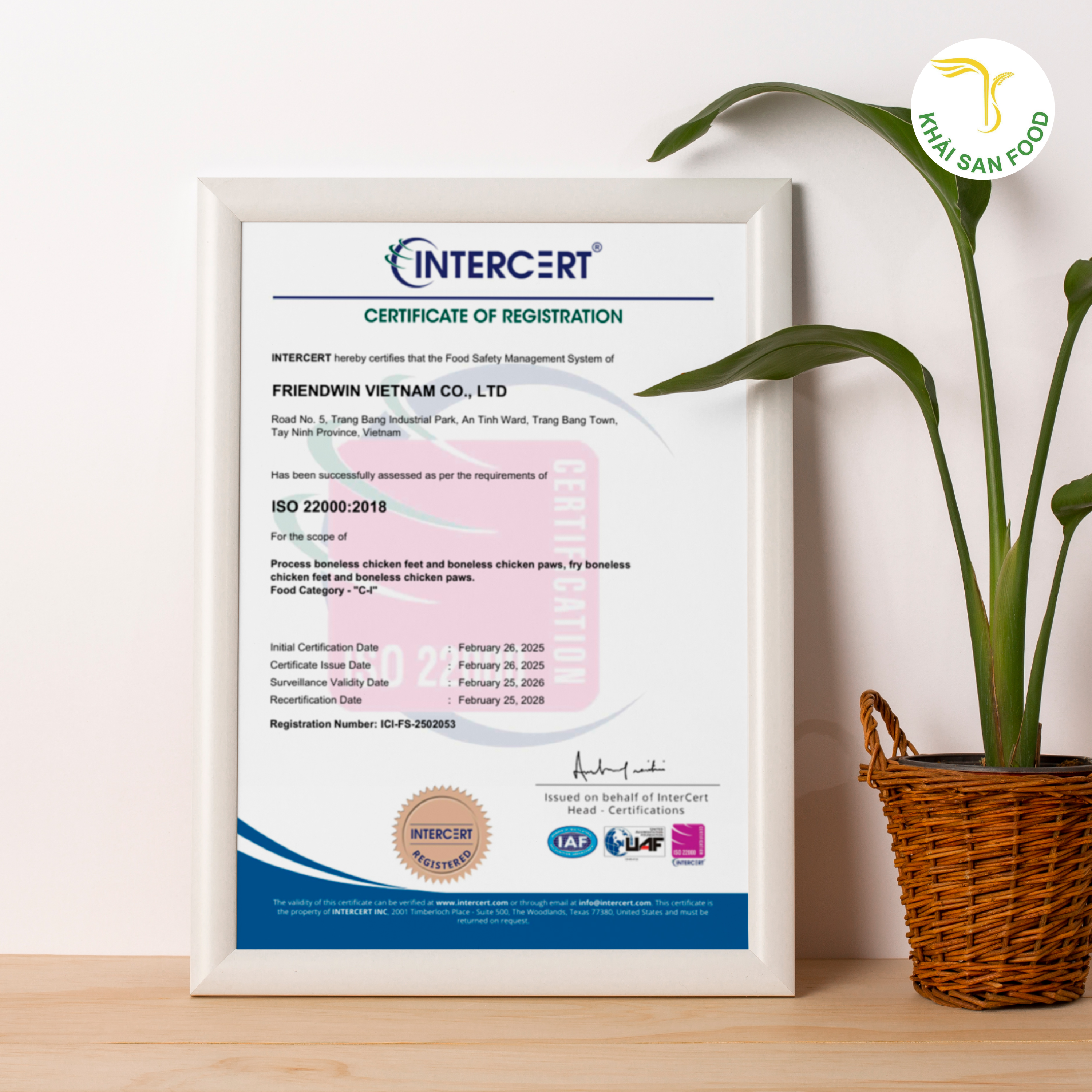 Giấy chứng nhận ISO 22000 