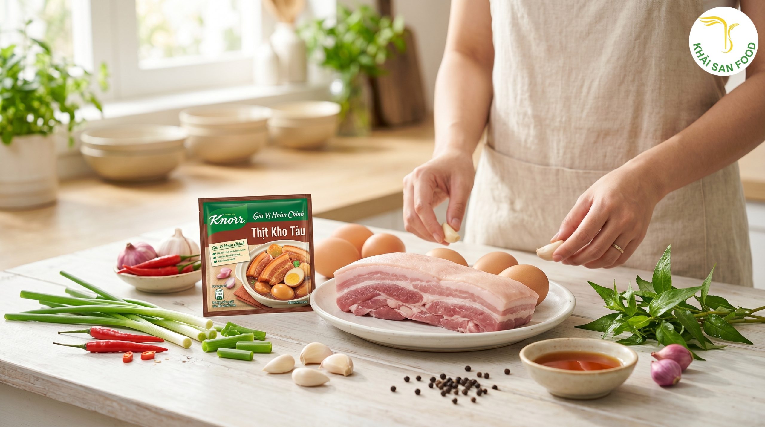 cách làm thịt kho tàu bằng gói gia vị knorr