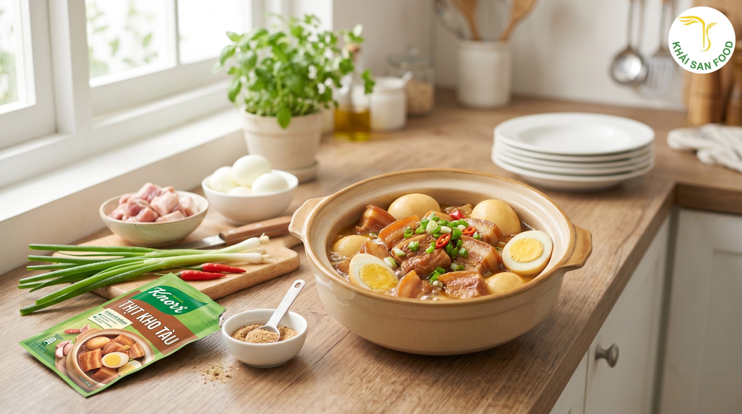 2. 6 bước thực hiện cách làm thịt kho tàu bằng gói gia vị knorr chuẩn vị