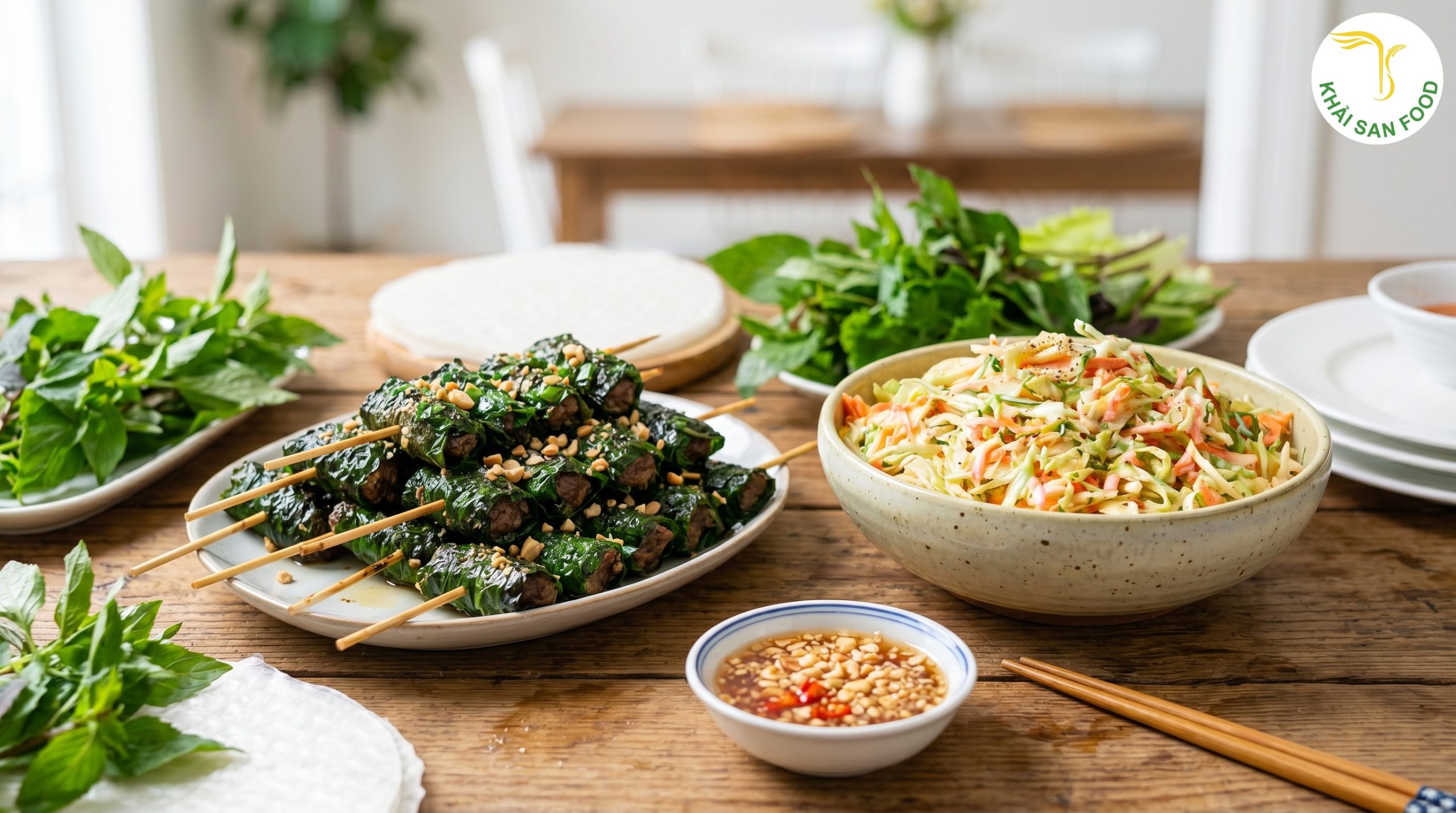 Ăn kèm bò lá lốt cách làm với cách làm bắp cải trộn dầu giấm