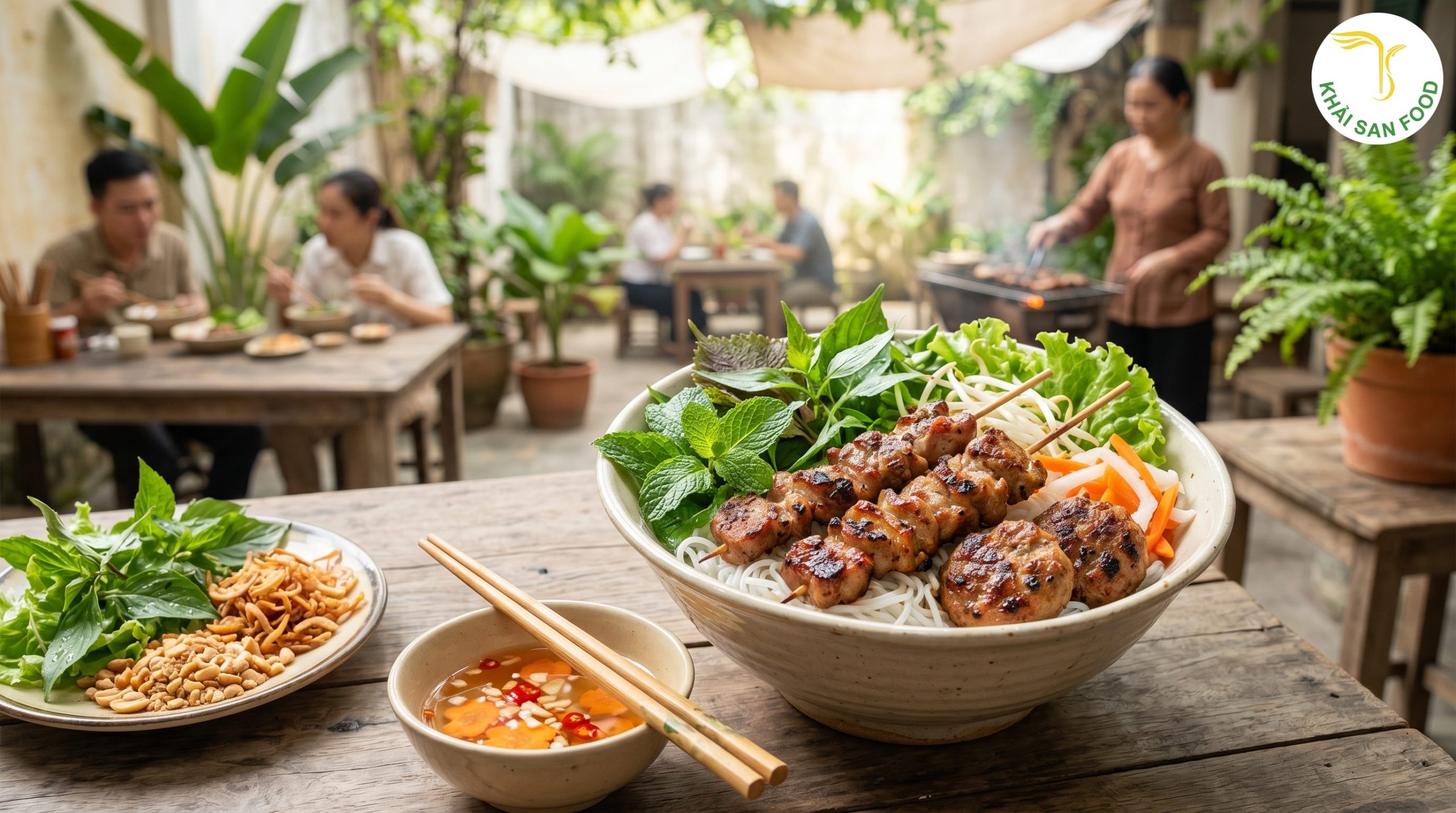 cách làm bún thịt nướng miền bắc