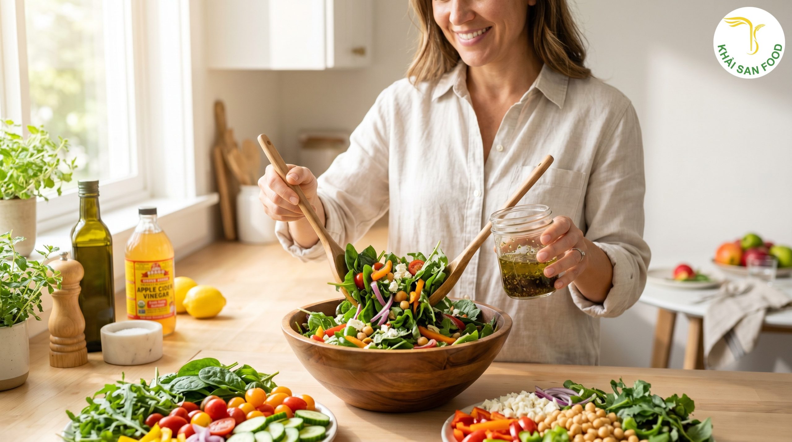 cách làm salad trộn dầu giấm giảm cân
