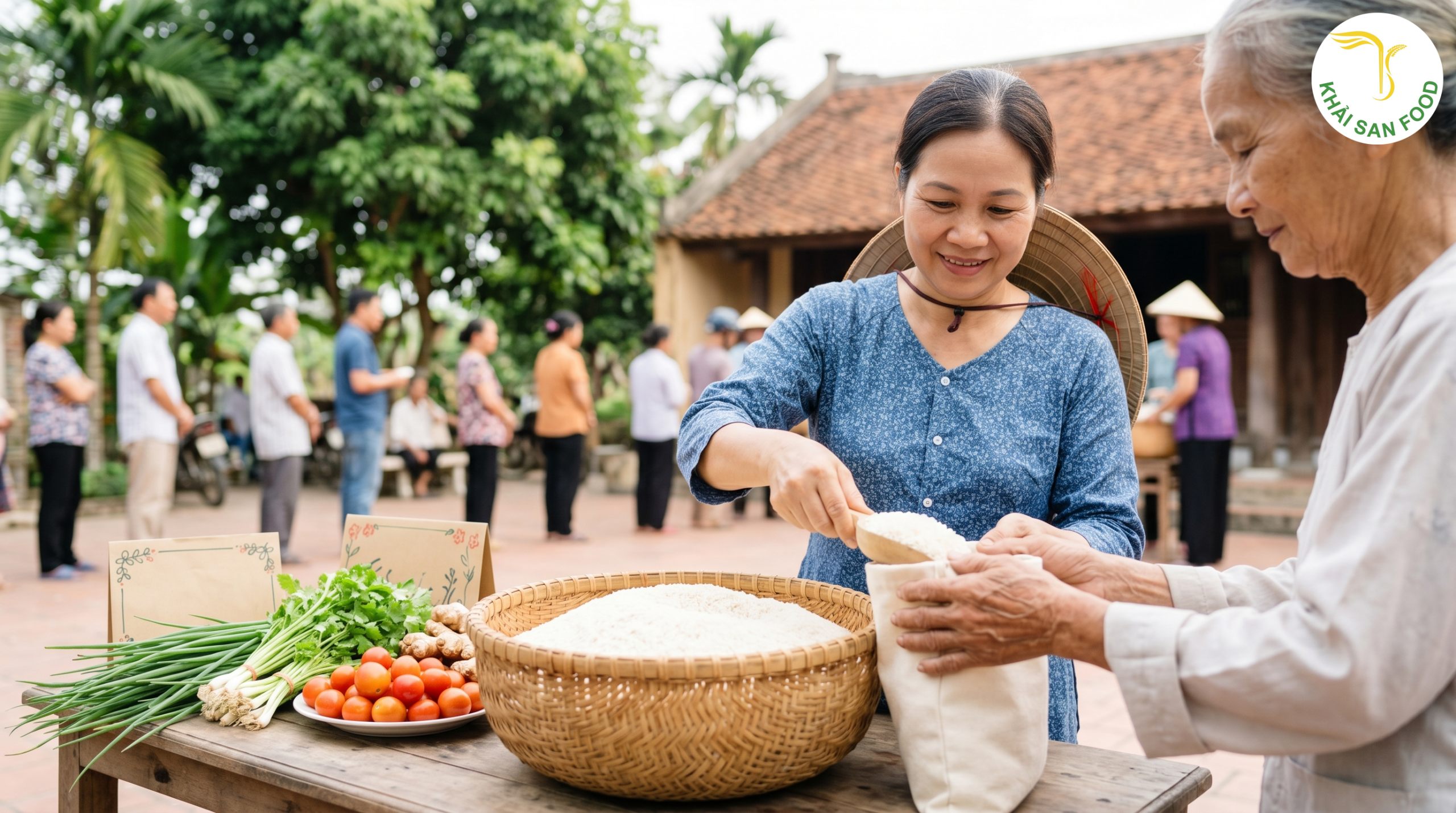 nhận gạo từ thiện