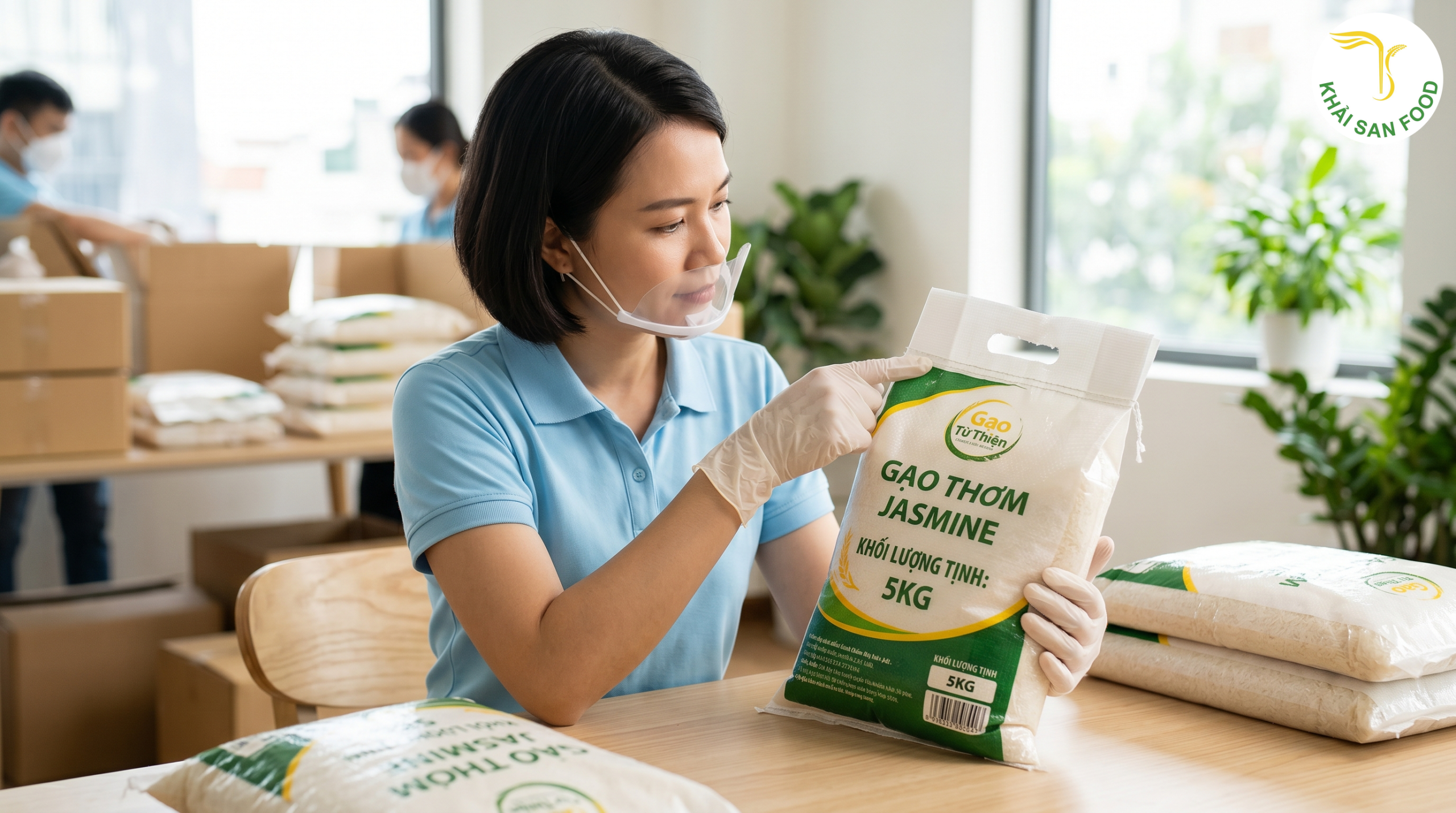 3. Cách kiểm tra bao bì và quy cách đóng gói bao gạo từ thiện